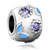Leaf With February Birthstone Silver Plated Beads Charms Bracelets