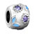 Round Light Sky Blue Petals Violet Rhinestone Crystal Fit All Brands Silver Plated Beads Charms Bracelets
