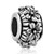 Round With Flower Silver Plated Beads Charms Bracelets