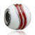 White With Red Fringe Silver Plated Beads Charms Bracelets