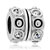 April Birthstone Round Silver Plated Beads Charms Bracelets