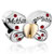 22K Mother Daughter Butterfly Garnet Red Crystal Love Two Tone Plated Beads Charms Bracelets