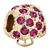 22K Rose Pink Crystal Diamond Accent Cute Mushroom Gold Plated Beads Charms Bracelets