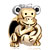 22K Silver Cute Monkey Holding Heart Bowknot Head Love Gold Plated Beads Charms Bracelets
