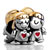 22K Cute Boy Girl Kissing Couple Red Drip Heart Love Two Tone Plated Beads Charms Bracelets
