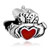 Irish Claddagh Friendship And Heart Red Love Fit All Brands Silver Plated Beads Charms Bracelets