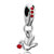 Garnet Red Diamond Accent Pigeon Drip Heart Love Dangle European Beads All Brands Charms Bracelets