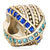 22K Mix Matched Aquamarine Sapphire Blue Rhinestone Crystal Gold Plated Beads Charms Bracelets