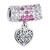 Clear White Rose Pink Diamond Accent Heart Love Dangle European Beads All Brands Charms Bracelets