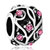 Round Flower October Birthstone Rose Crystal Fit All Brands Silver Plated Beads Charms Bracelets