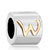 22K Gold Plated Silver Letter W Wheel Spacer Beads Charms Bracelets