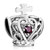 Cross On Hollow Crown With Ruby And Clear Crystal Silver Plated Beads Charms Bracelets