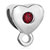 Silver Tone Heart With January Birthstone Siam Crystal Dangle European Love Beads