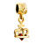 22 K Golden Plated Crown Indian Red Crystal Dangle Fit All Brands Beads Charms Bracelets