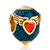 22K Wings Sapphire Blue Enamel Garnet Red Crystal Heart Easter Faberge Egg Love Gold Plated Beads Charms Bracelets