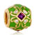 Vintage Purple Crystal On Green Fit All Brands Gold Plated Beads Charms Bracelets