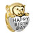 Cute Golden Monkey Holding Heart With Happy Birthday Euro Love Two Tone Plated Beads Charms Bracelets