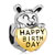 Cute Rabbit Holding Heart With Happy Birthday Euro Love Two Tone Plated Beads Charms Bracelets