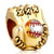 22 K Golden Baseball Mitten Love Sports Fit All Brands Gold Plated Beads Charms Bracelets