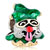 22K Golden April Fools Day Emerald Green Enamel Clown All Brand Two Tone Plated Beads Charms Bracelets