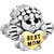 22K Cute Baby Angel Holding Heart Best Mom Love For Mother Two Tone Plated Beads Charms Bracelets