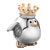 22K Cute Penguin Crown Animal All Brand Two Tone Plated Beads Charms Bracelets