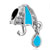 Umbrella With Detailed Clear And Blue Drip Drop Dangle European Beads