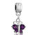 February Birthstone Amethyst Butterfly Dangle European Beads All Brands Charms Bracelets