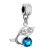 Fish December Birthstone Blue Zircon Fit All Brands Dangle European Beads Charms Bracelets