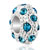 Mar Birthstone Aquamarine Blue Crystal Diamond Accent Clear White Ball Beads Charms Bracelets