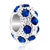 Sep Birthstone Sapphire Blue Crystal Diamond Accent Clear White Ball Silver Plated Beads Charms Bracelets