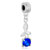 Reversed Flower With Sapphire September Birthstone Dangle European Beads