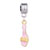 22K Gold Plated Rose Pink Enamel Woman Sandal Dangle Beads Charms Bracelets