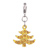 22K Gold Plated Topaz Yellow Crystal Diamond Accent Xmas Tree Bead Charm