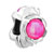 Oct Birthstone Rose Pink Crystal Diamond Accent Drip Enamal Silver Plated Beads Charms Bracelets