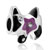 Irregular With Deep Pink Star Silver Plated Beads Charms Bracelets