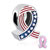 Usa Flag Breast Cancer Awareness Pink Ribbon 2 Side All Brand Silver Plated Beads Charms Bracelets