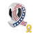 Usa Flag Bladder Cancer Awareness Yellow Ribbon 2 Sides All Brand Silver Plated Beads Charms Bracelets