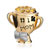 22K Silver Mother'S Day Cup Number One Mom Citrine Yellow Crystal Bowknot Love Gold Plated Beads Charms Bracelets