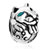 Cute Sleeping Leopard Green Eyes Fit All Brands Silver Plated Beads Charms Bracelets