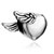 Heart With One Side Wings Love Silver Plated Beads Charms Bracelets