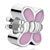 Cute Double Wing Butterfly With Light Pink Drip Gum All Brands Euro Silver Plated Beads Charms Bracelets