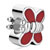 Cute Double Wing Butterfly With Red Drip Gum All Brands Euro Silver Plated Beads Charms Bracelets