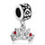 Round With Heart Dangle Happy Birthsday January Birthstone Siam Crystal Euro Love Silver Plated Beads Charms Bracelets