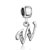 Simple Letter W With April Birthstone Clear Dangle European Beads