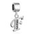Simple Letter F With April Birthstone Clear Dangle European Beads