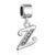 Simple Letter Z With April Birthstone Clear Dangle European Beads