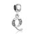 Simple Letter Q With April Birthstone Clear Dangle European Beads