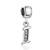 Simple Letter I With April Birthstone Clear Dangle European Beads