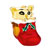 22K Gold Plated Silver Cute Cat Red Drip Xmas Stocking Beads Charms Bracelets